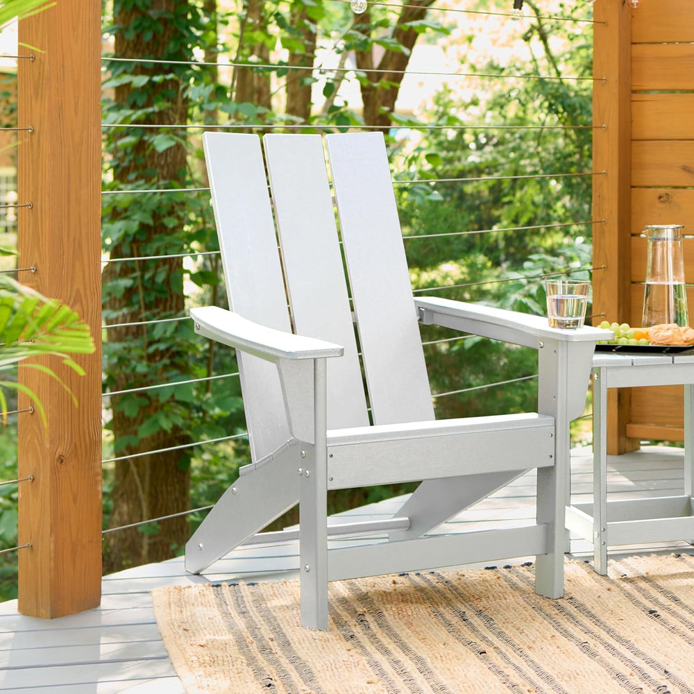 Shine Company Coastal Modern All-Weather Adirondack Chair, White