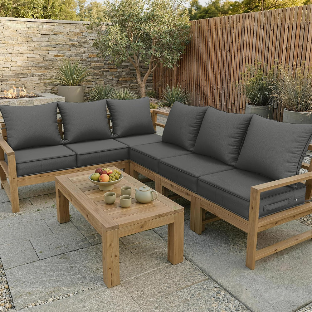 Outdoor Seat Chair Cushion Set of 6,22x22 Inch Waterproof Cushions