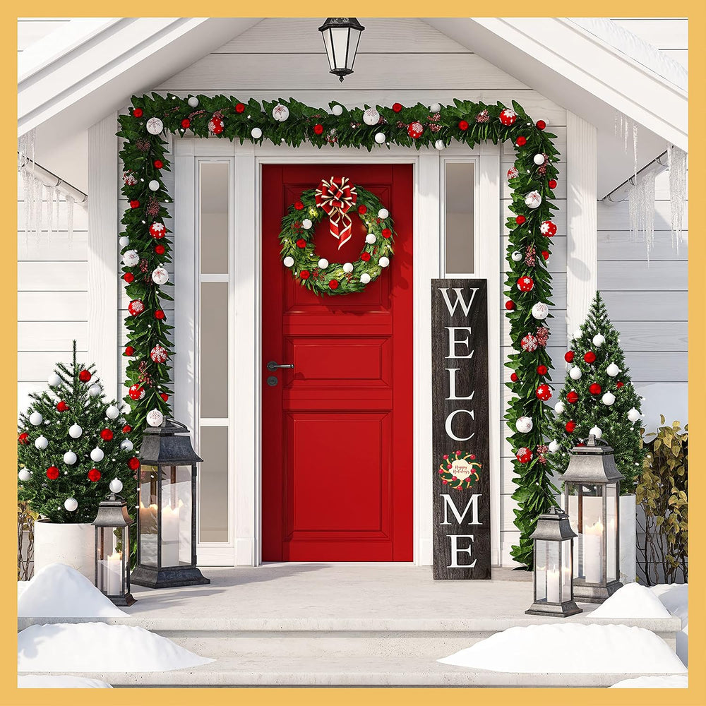 Extra Large 5FT Premium Wooden Interchangeable Welcome Sign for Front Door Po...