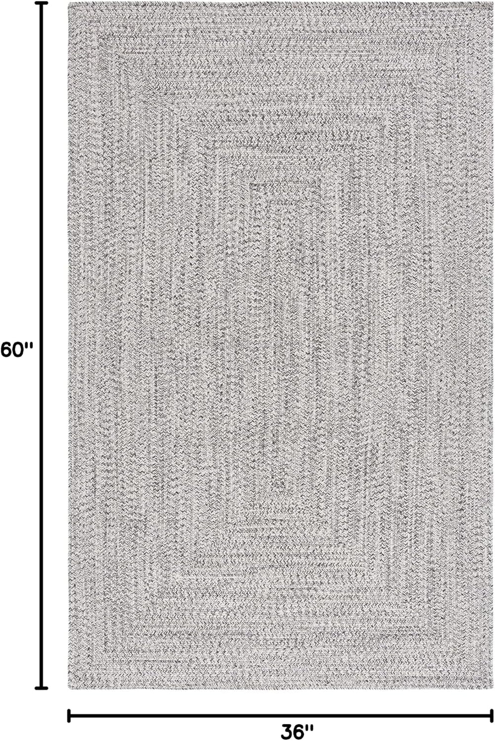 SAFAVIEH Braided Indoor/Outdoor Accent Rug 3x5, Grey & Ivory BRA201F