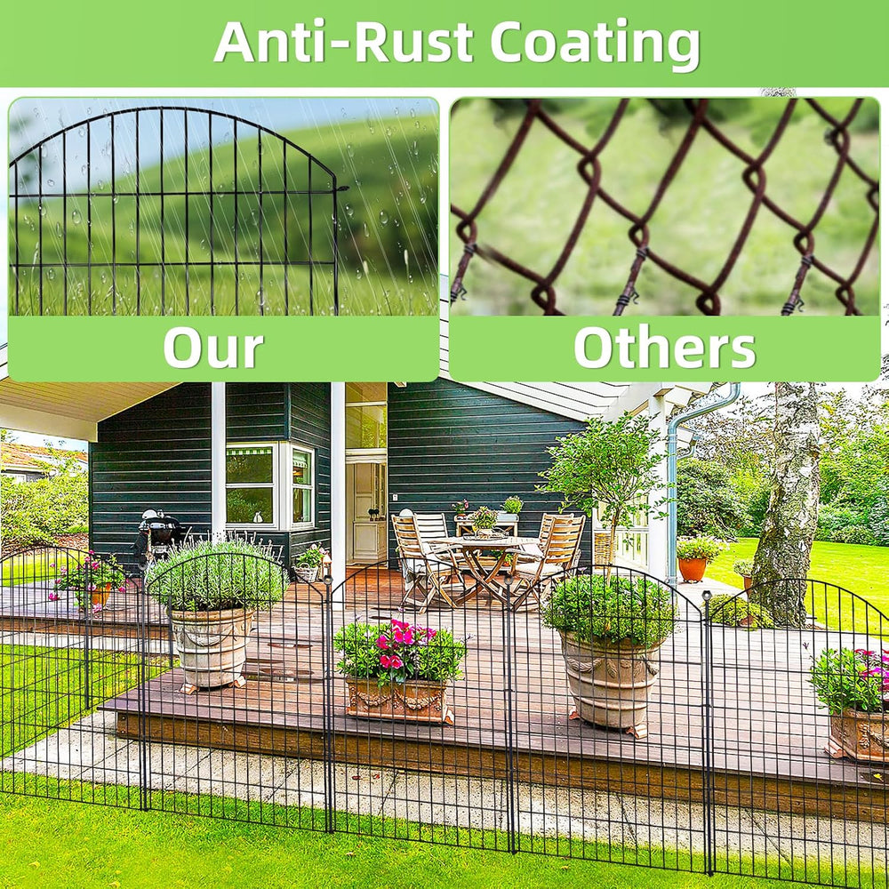 Decorative Garden Fence, 40in (H) x 12ft(L) No Dig Fence with Gate