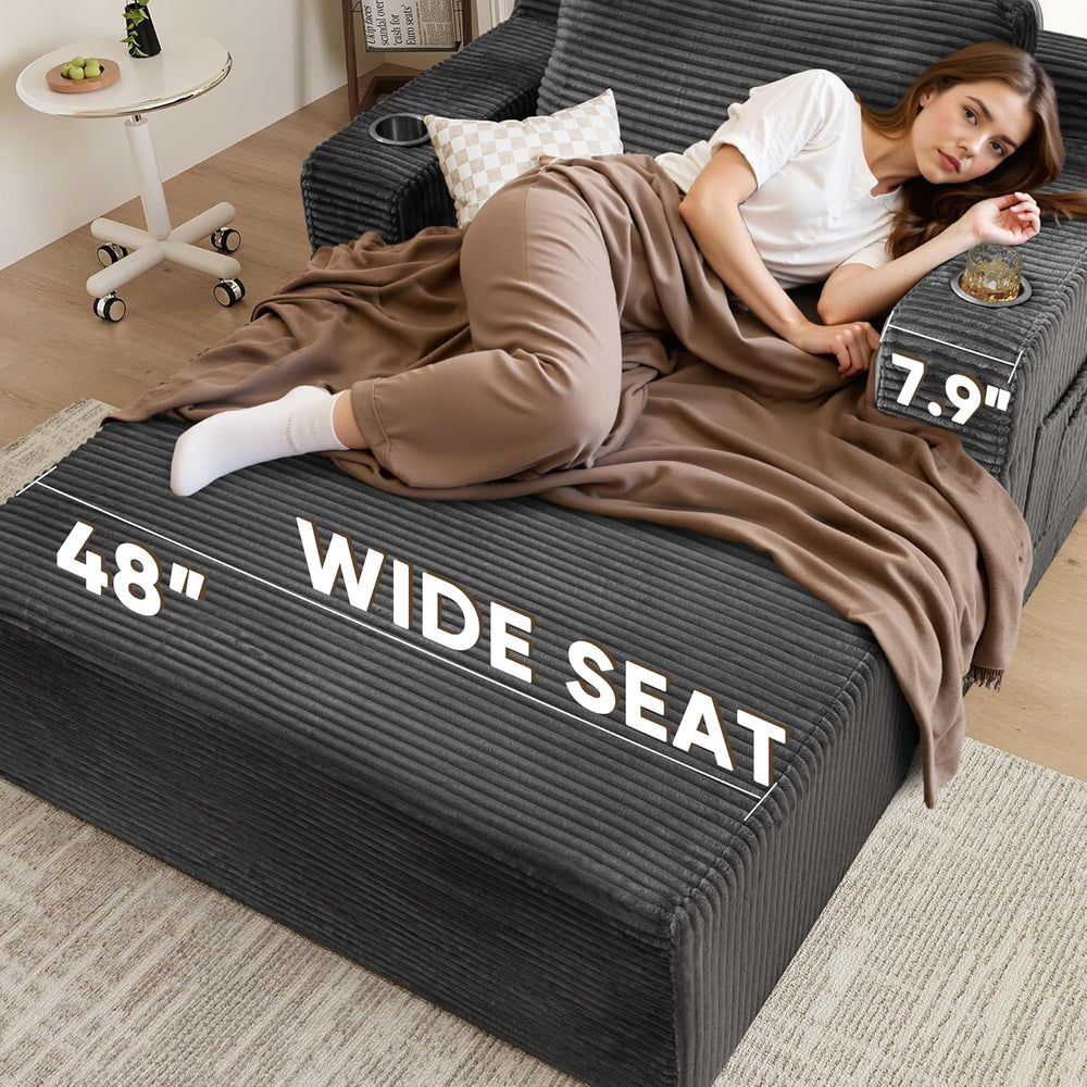 Homall Oversized Chaise Lounge Chair, Cloud Couch with Fluffy Upholstered, De...