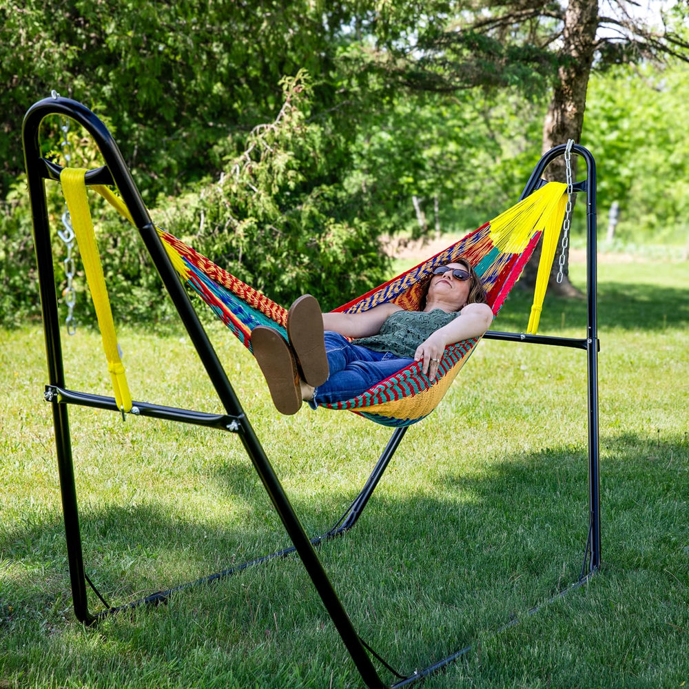 Sunnydaze Mayan XXL Double Heavy-Duty Hammock, Multicolor
