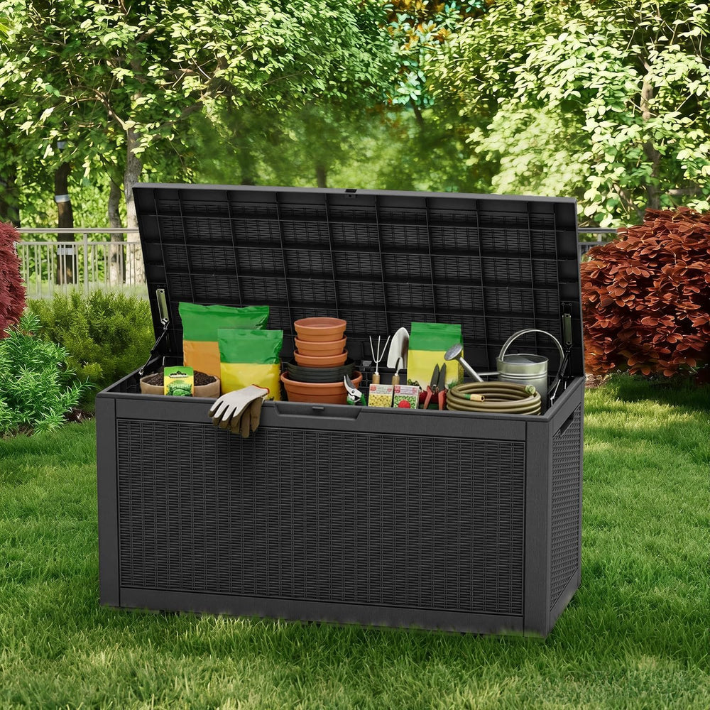 Vixzen 121 Gal Waterproof Outdoor Storage Box Lockable Deck Box