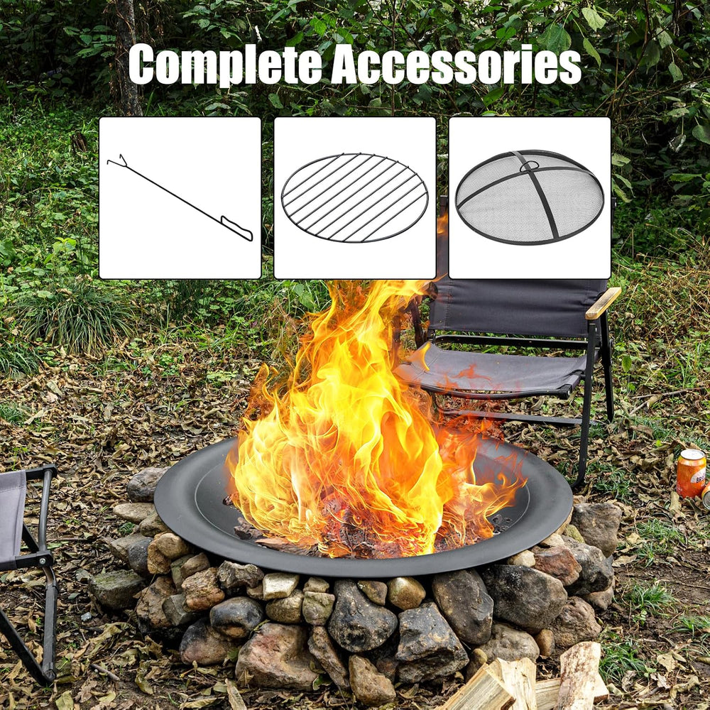 OutVue 35 inch Steel Fire Pit Bowl for DIY or Replacement Existing Fire Pit