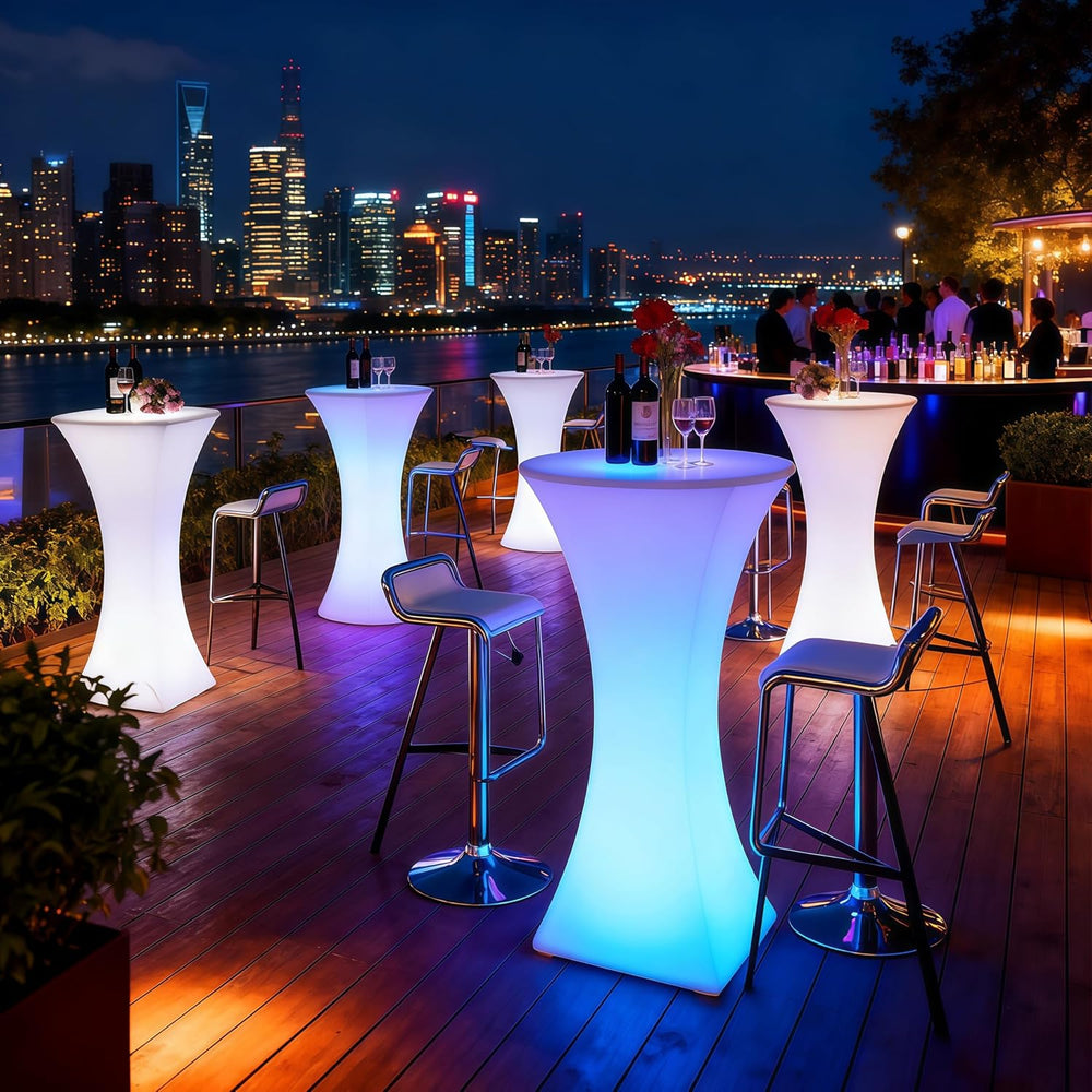 Cocktail Table Covers - 6 Pack 32x43 Inch Table Cloth - White