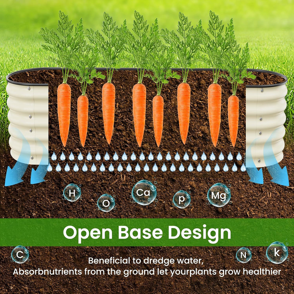 Raised Garden Beds 8 X 2 X 1.4Ft, Galvanized Raised Garden Beds Outdoor Plant...