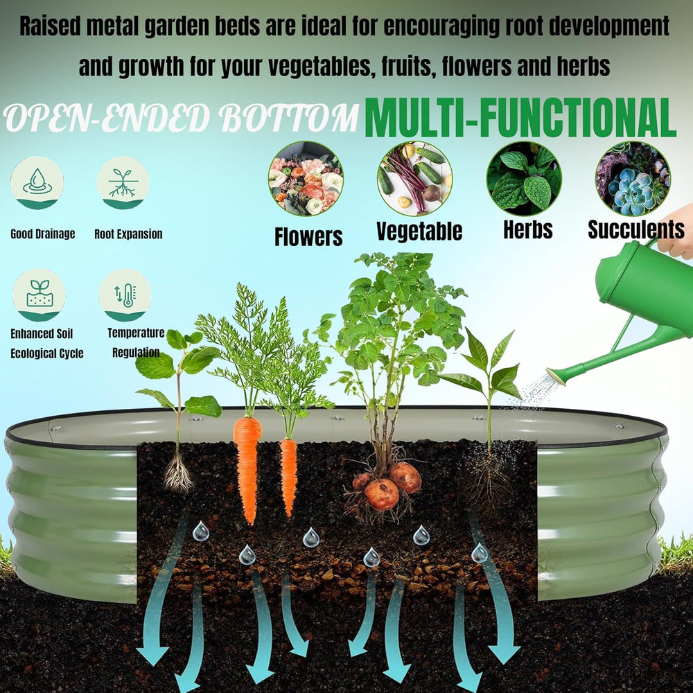NestNature 17" Tall Galvanized Garden Bed,10-in-2 Modular Raised Garden Bed