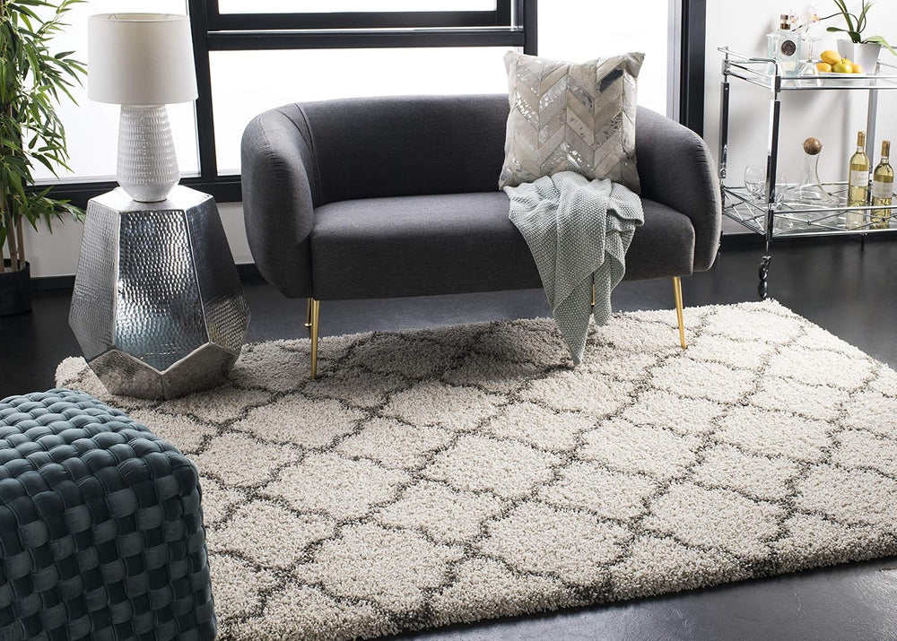 SAFAVIEH Hudson Shag Collection Area Rug - 10' x 14', Ivory & Gre...