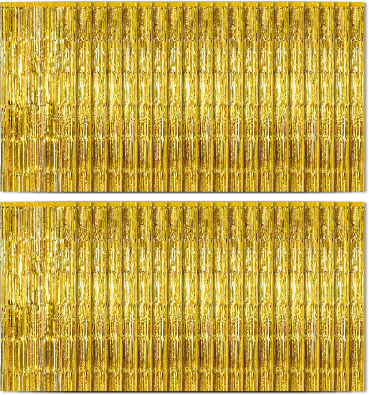 40 Pack Gold Foil Curtain Backdrop Metallic Tinsel Foil Fringe Curtains Photo Booth Props for Birthday Party Decoration Christmas Holiday Halloween New Year Party Supply