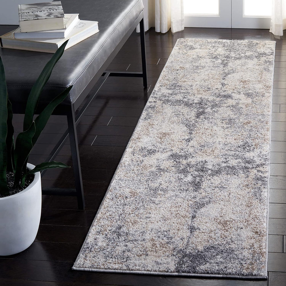 SAFAVIEH Aston Collection Runner Rug - 2' x 13', Light Grey & Gre...