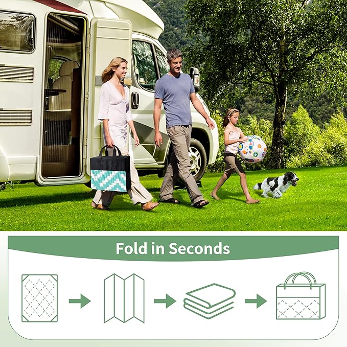 GENIMO Outdoor Rug for Patio Clearance, 6'x9' Waterproof Camping Mat,...