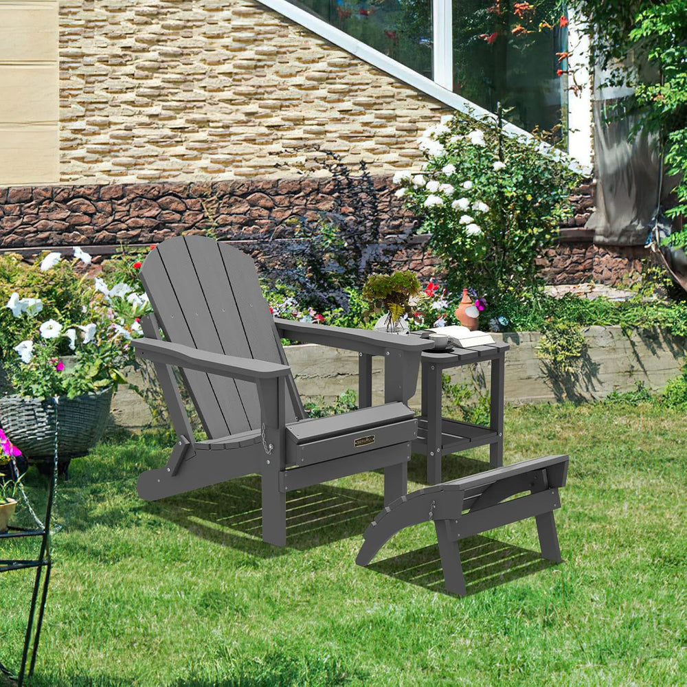 SERWALL Folding Adirondack Ottoman for Adirondack Chair, No-Assembly Weather ...