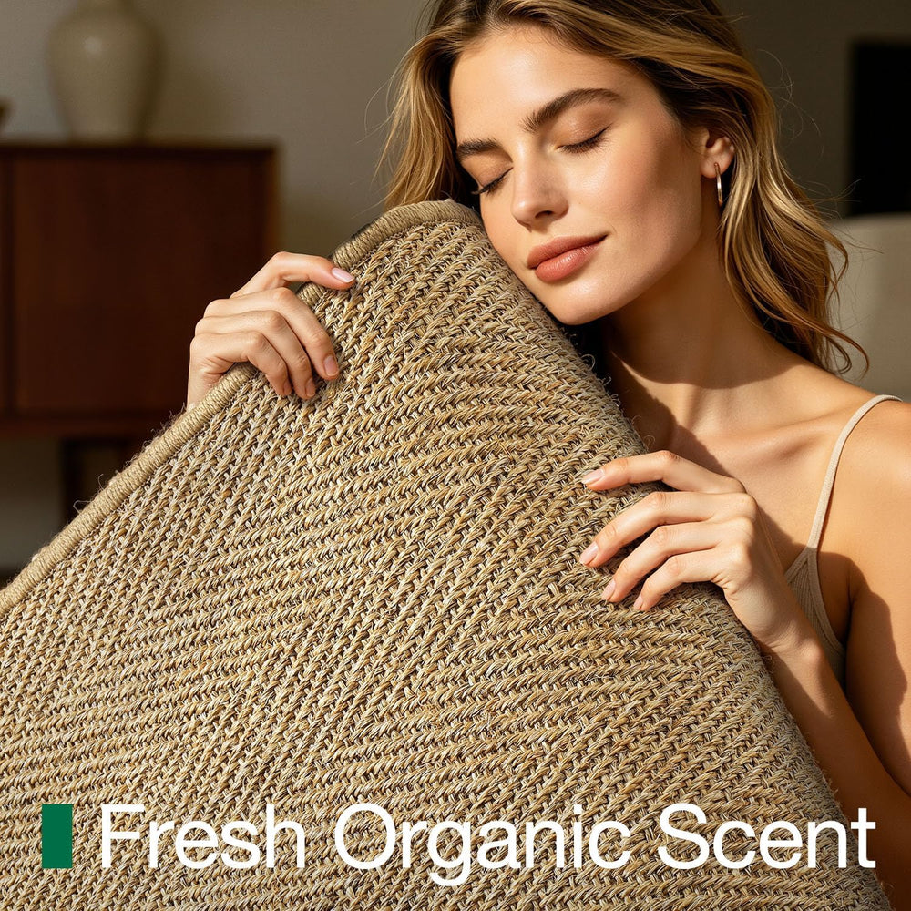 LUMI Indoor Door Mat 20"x32", Non-Slip Handwoven Sisal Rug, Herring...