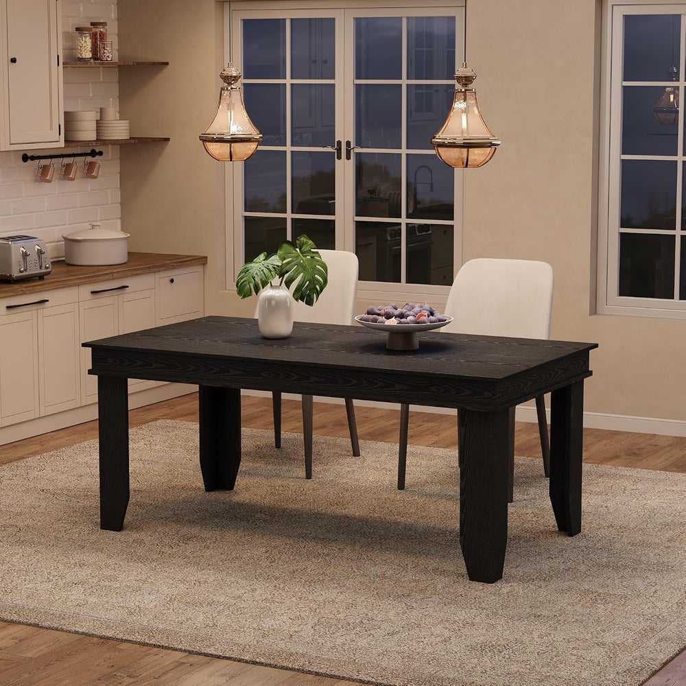 GarveeHome Farmhouse Dining Table for 4-6 People, 63“ Long Kitchen Tables