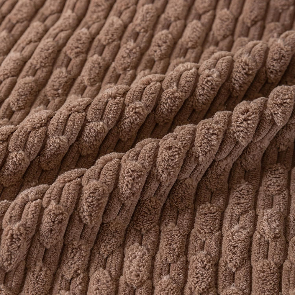 Set of 4 Beige Brown Coffee Decorative Throw Pillow Covers 22x22 Inch Corduro...