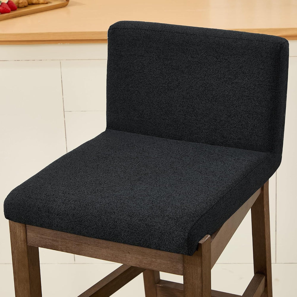 28.9 Inch Bar Stools Set of 2, Counter Height Bar Stools with Backs, Comforta...