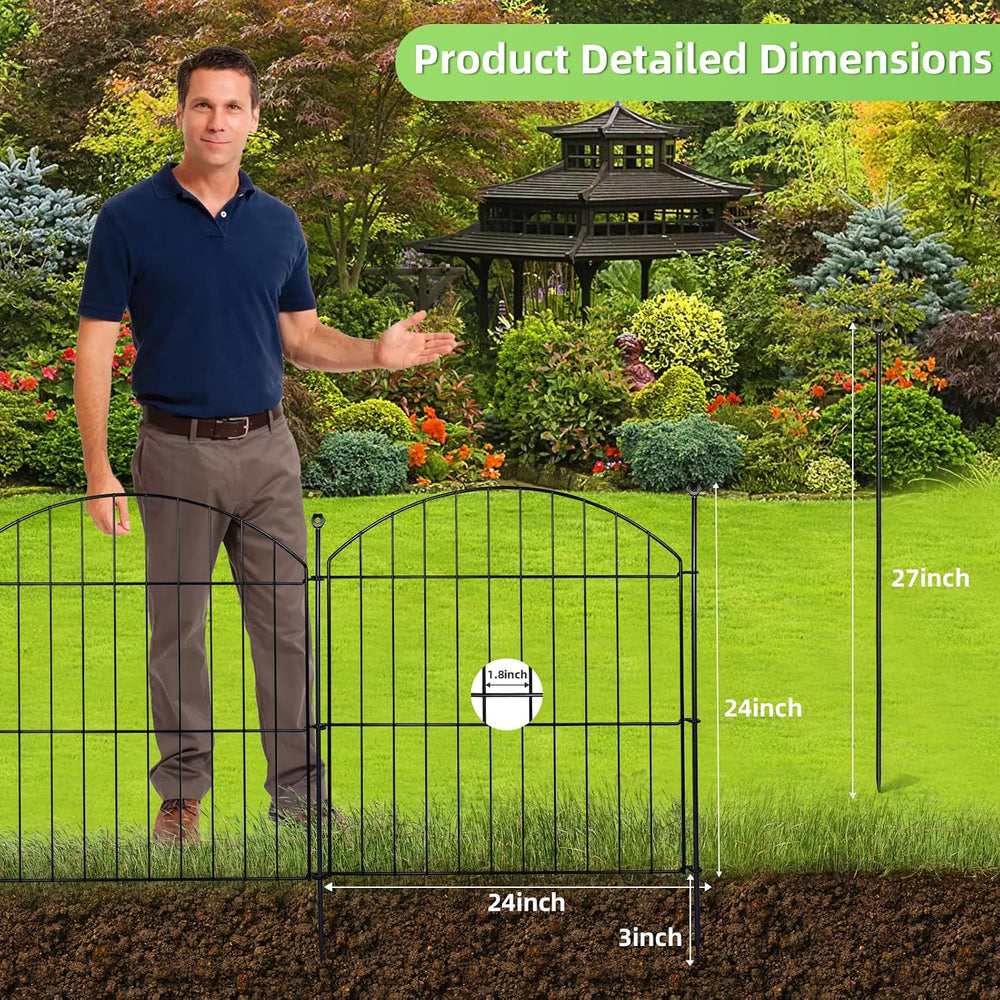 Decorative Garden Fence, 24in (H) x 20ft(L) No Dig Fence