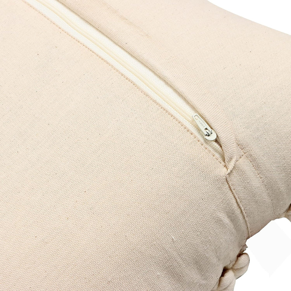 · REDEARTH · Boho Textured Handwoven Throw Pillow Cases - Boho Glam Taupe