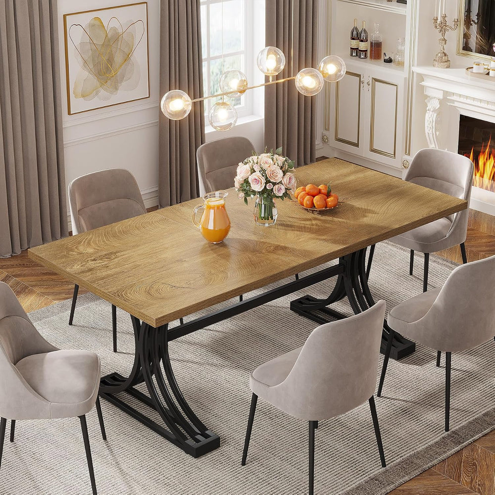 Tribesigns 63-Inch Rectangular Dining Table for 4 to 6, Modern Kitchen Table ...