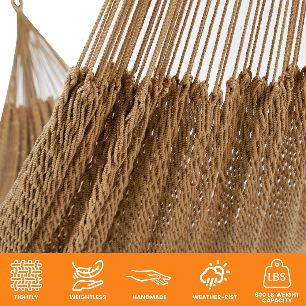 Lazy Daze XL Handwoven Mayan Hammock, 10.5FT Double Camping Hammocks