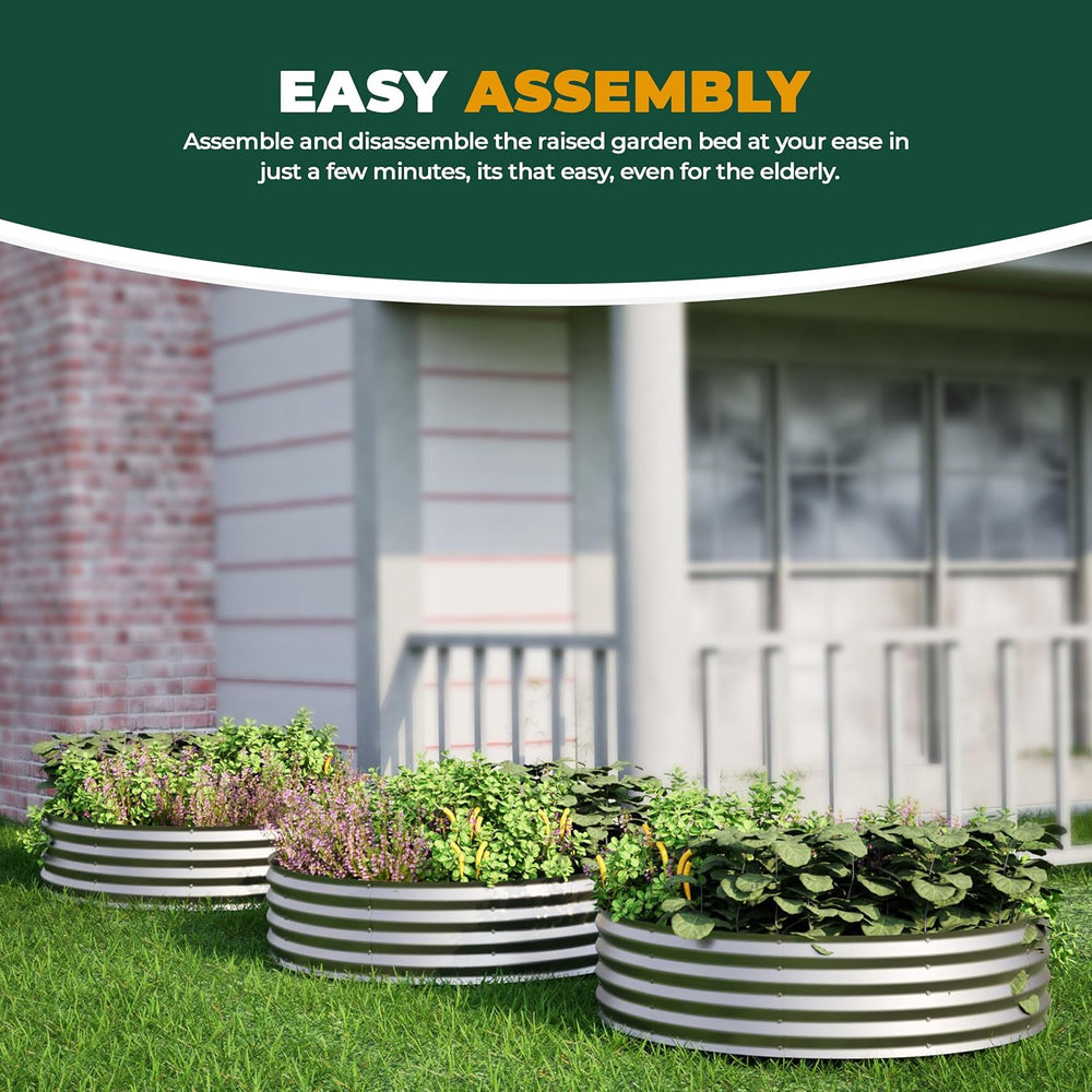 Utopia Home Galvanized Raised Garden Bed Kit 2x2x1 Ft Pack of 3, Planter Box ...