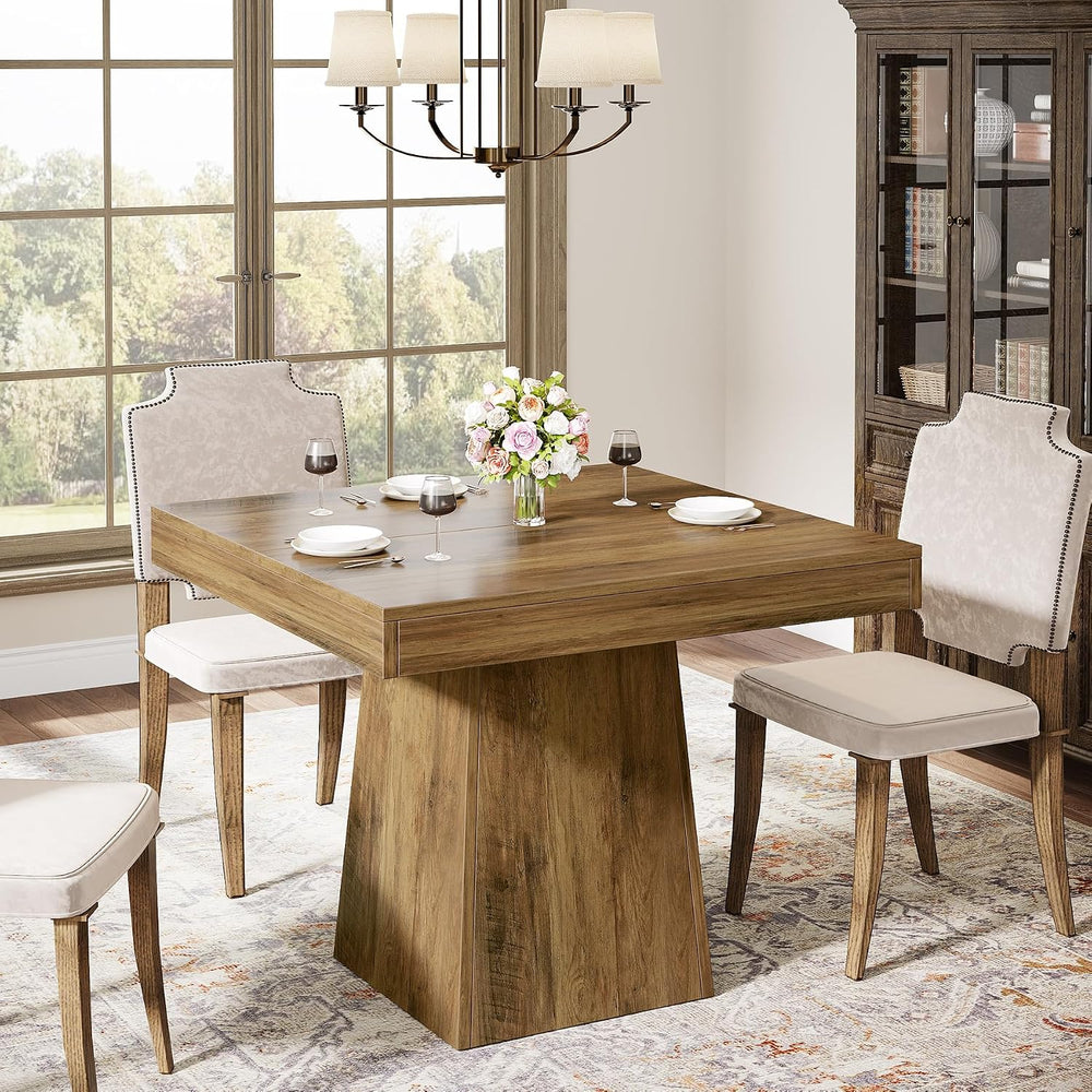Tribesigns Square Dining Table for 4, 31.5" Farmhouse Small Kitchen Table