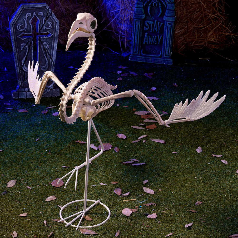 JOYIN Flamingo Skeleton Halloween Decorations 27.6 Inch Tall Spooky Flamingo ...