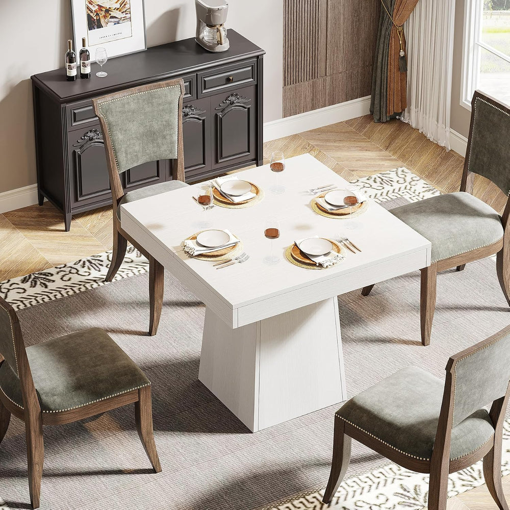 Tribesigns Square Dining Table for 4, 31.5" Farmhouse Small Kitchen Table