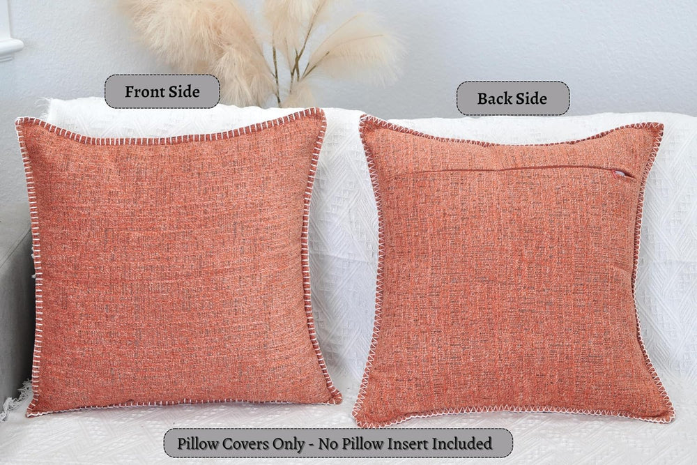 26x26 Pillow Covers Set of 2 Orange, Extra Large Throw Pillow Covers for Couc...