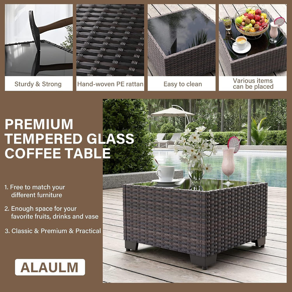 ALAULM Patio Furniture Set with 2 Swivel Chairs, Outdoor Sectional with 55000...