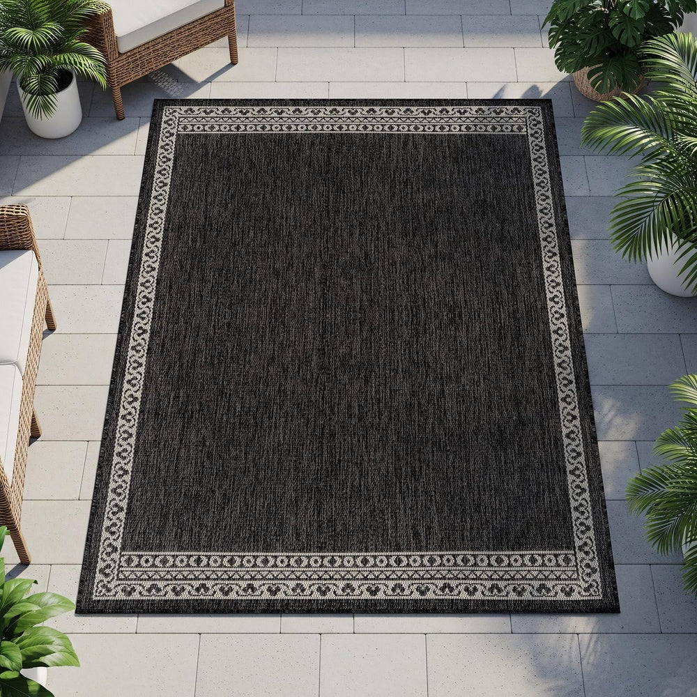 Washable Outdoor Rug 5x7 Modern Area Rugs Outdoor Carpets Bordered Pattern No...