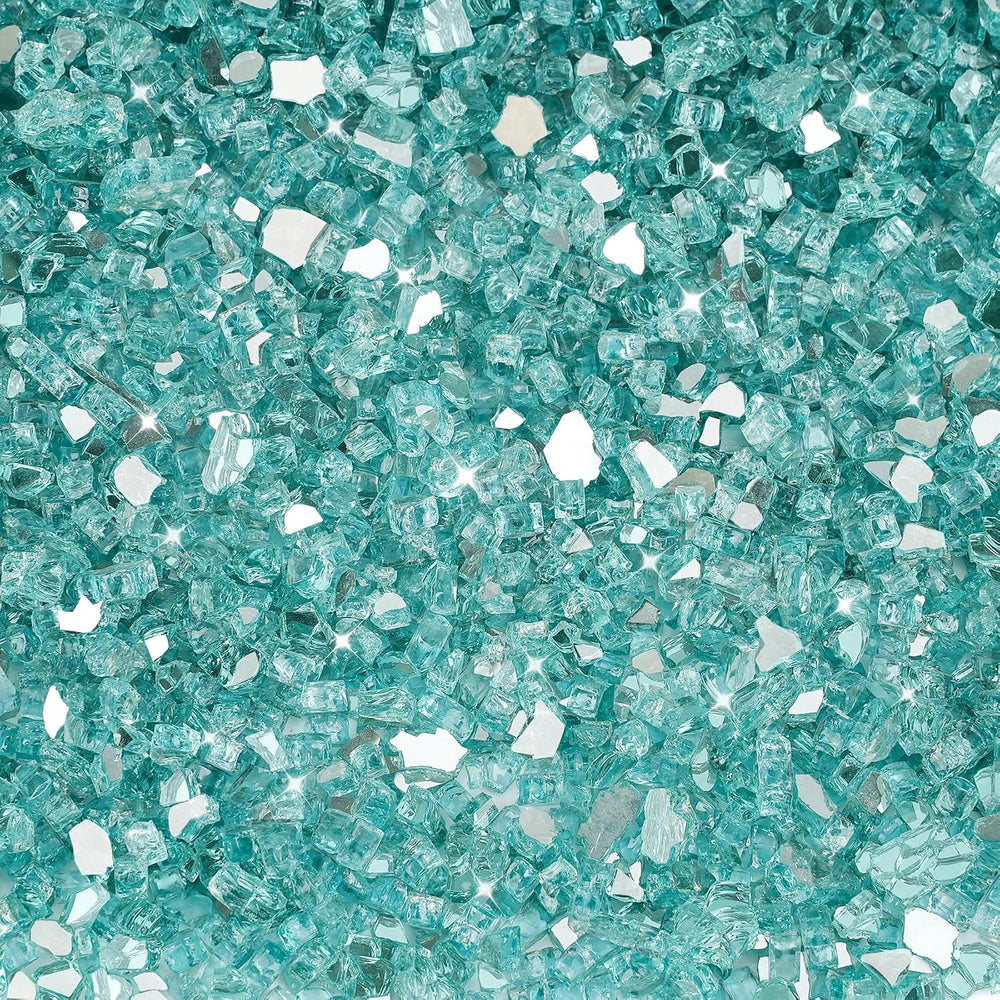 Skyflame 1/4-Inch Caribbean Blue Reflective Fire Glass, 10 Pound