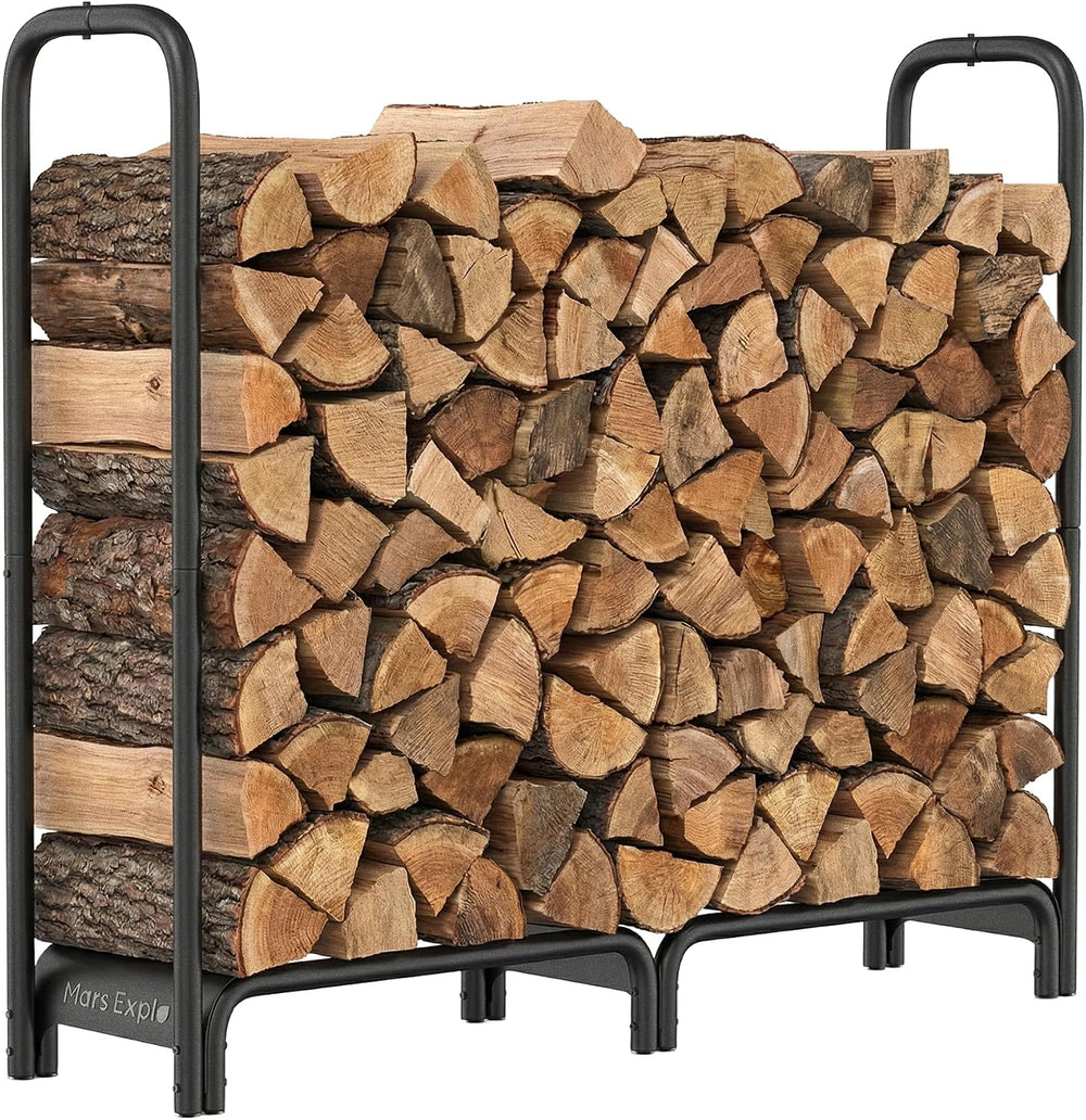 Firewood Rack，4ft Heavy Duty Fire Wood Storage Racks for Indoor Outdoor，Metal...