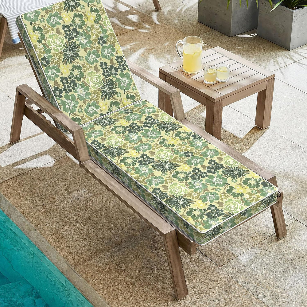 Outdoor Chaise Lounge Cushion 72 x 21 x 3 Inch, Fade Resistant & Waterpro...