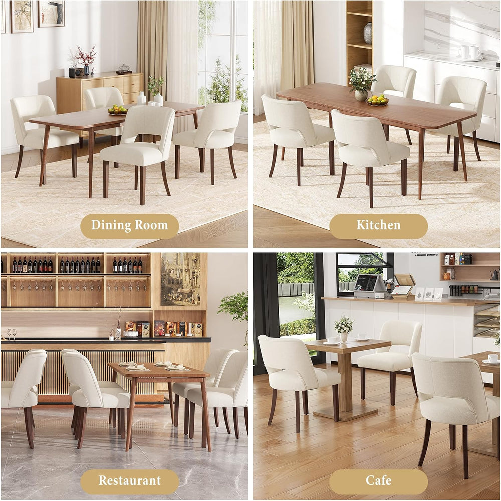 Dining Chairs Set of 4,Modern Dining Room Chairs with Thick Cushions,Linen Up...