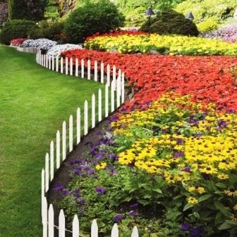 Greenes Fence Cedar Wood Garden Picket Fence, White, 16" H x 8' L (6...