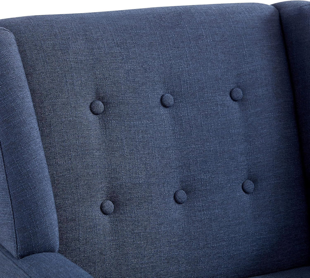 HUIMO Accent Chairs Set of 4, Upholstered Button Tufted Armchair, Linen Fabri...
