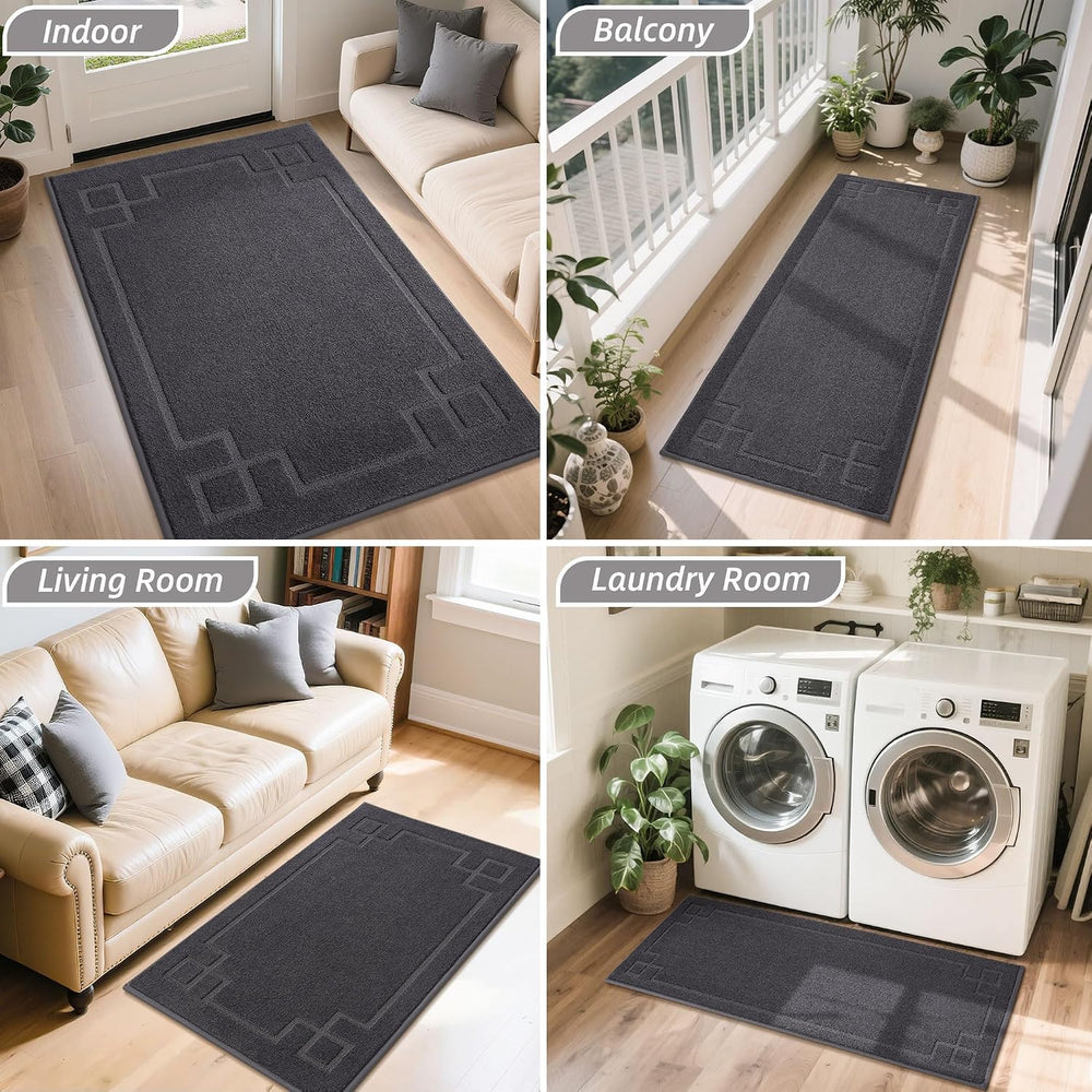 BEQHAUSE Door Mat 32" x 48", Non-Slip Door Mats Indoor Washable, Da...