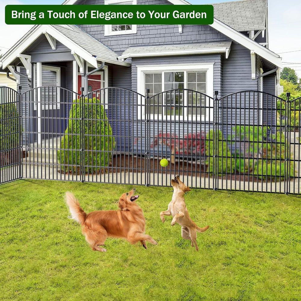 5 Panel No Dig Decorative Garden Fence 40" H x 11.8'L Outdoor Dog Ba...