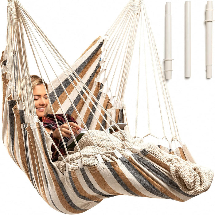 Hanging Hammock Chair Swing with Footrest - XL Hammock Swing Chair