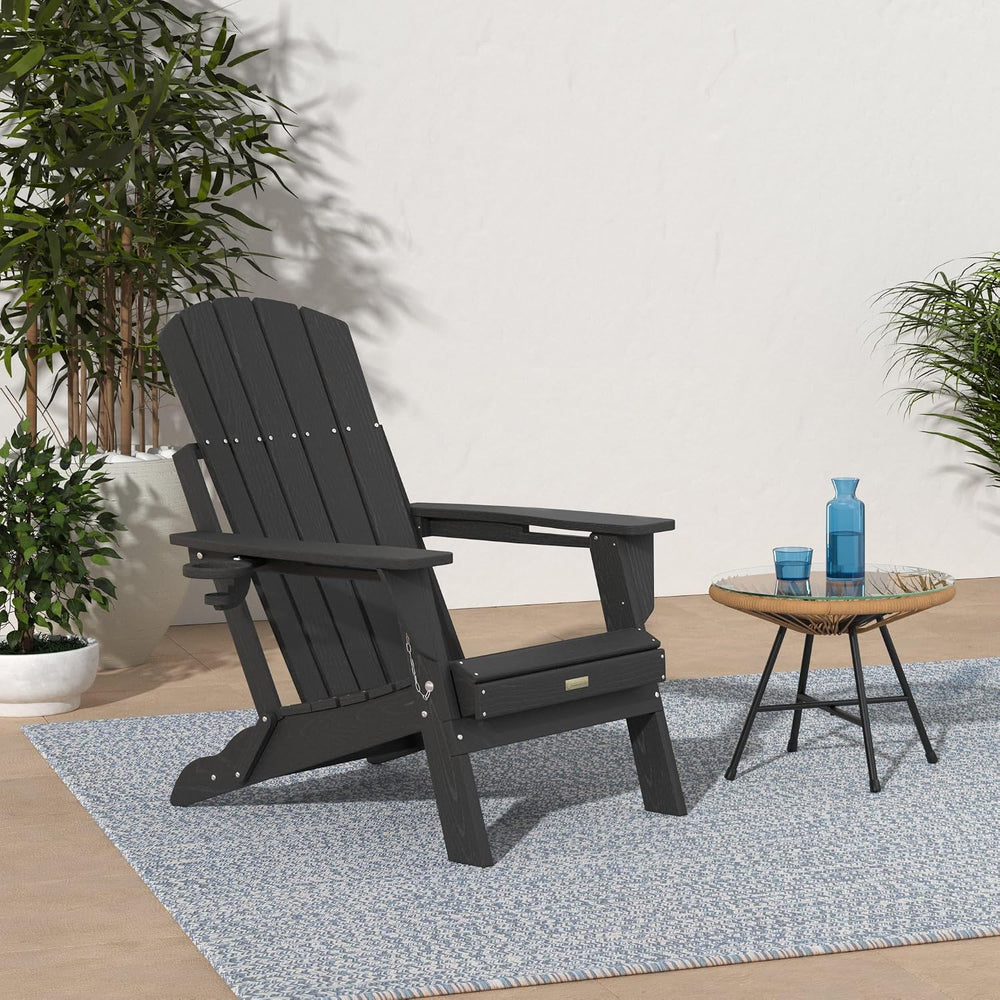 Adirondack Chair with Cup Holder: Folding Adirondack Chairs Plastic HDPE Mate...