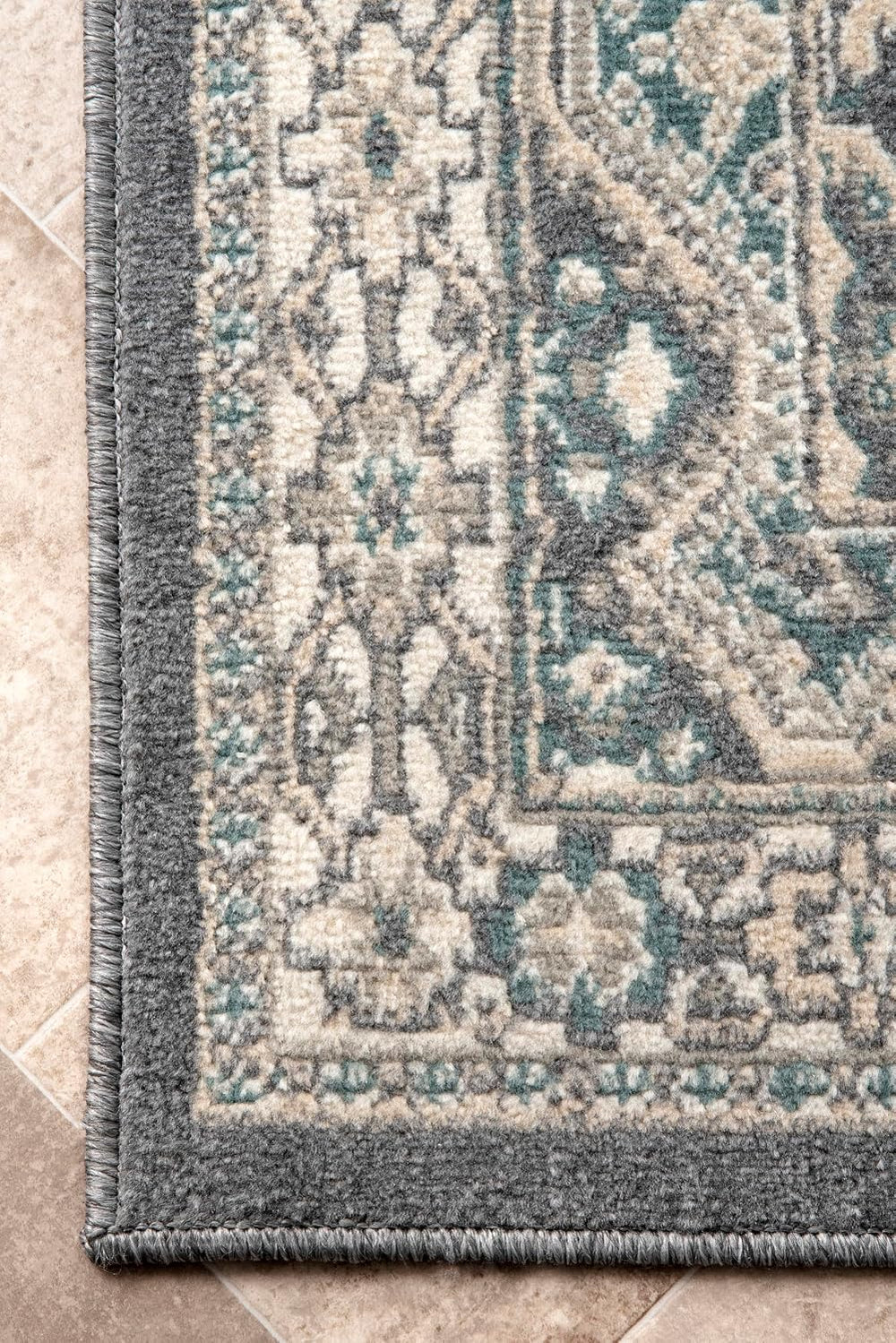 nuLOOM Becca Charcoal Medallion Power Loomed Area Rug, 10' x 14'