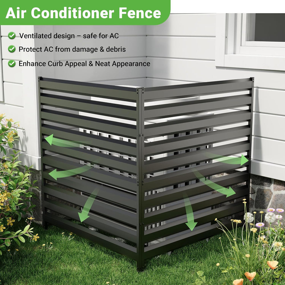 BESFUR 42" H x 38" W Metal Privacy Fence Panels for Outside, Decora...