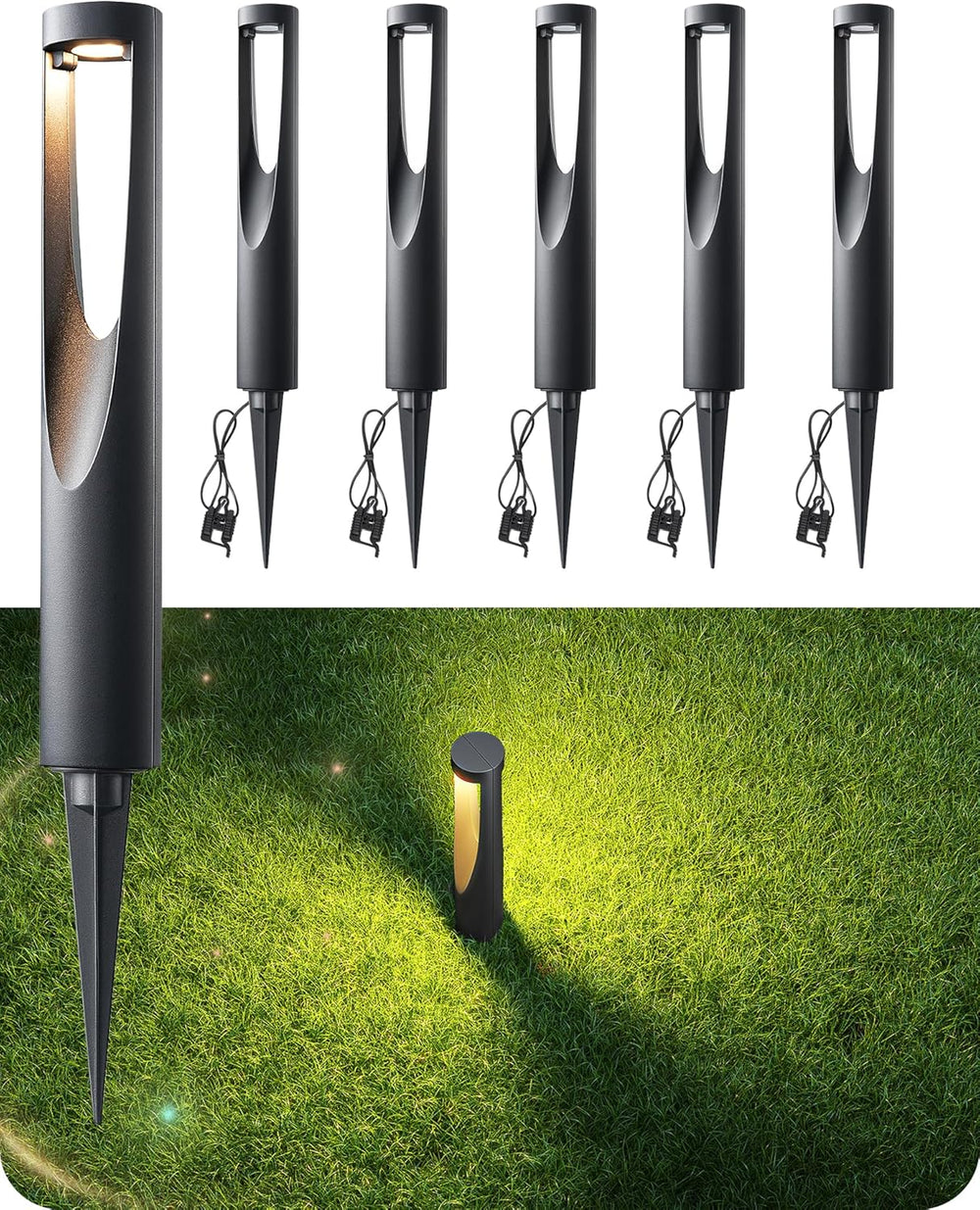EDISHINE Low Voltage Landscape Lights for Walkway 6 Pack