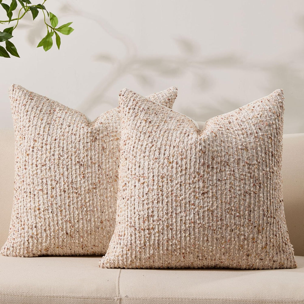 Allorry Throw Pillow Covers 20x20 Soft Wool Cushion Decorative Beige012A20