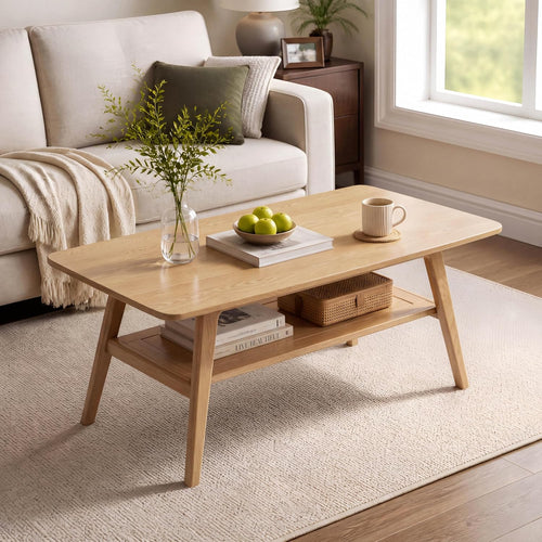 100% solid wood coffee table for living room, main product view
