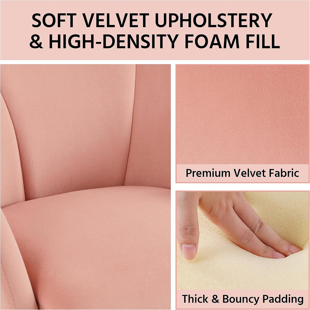 Yaheetech Flower Shape Vanity Chair with Petal Armrests, Pink