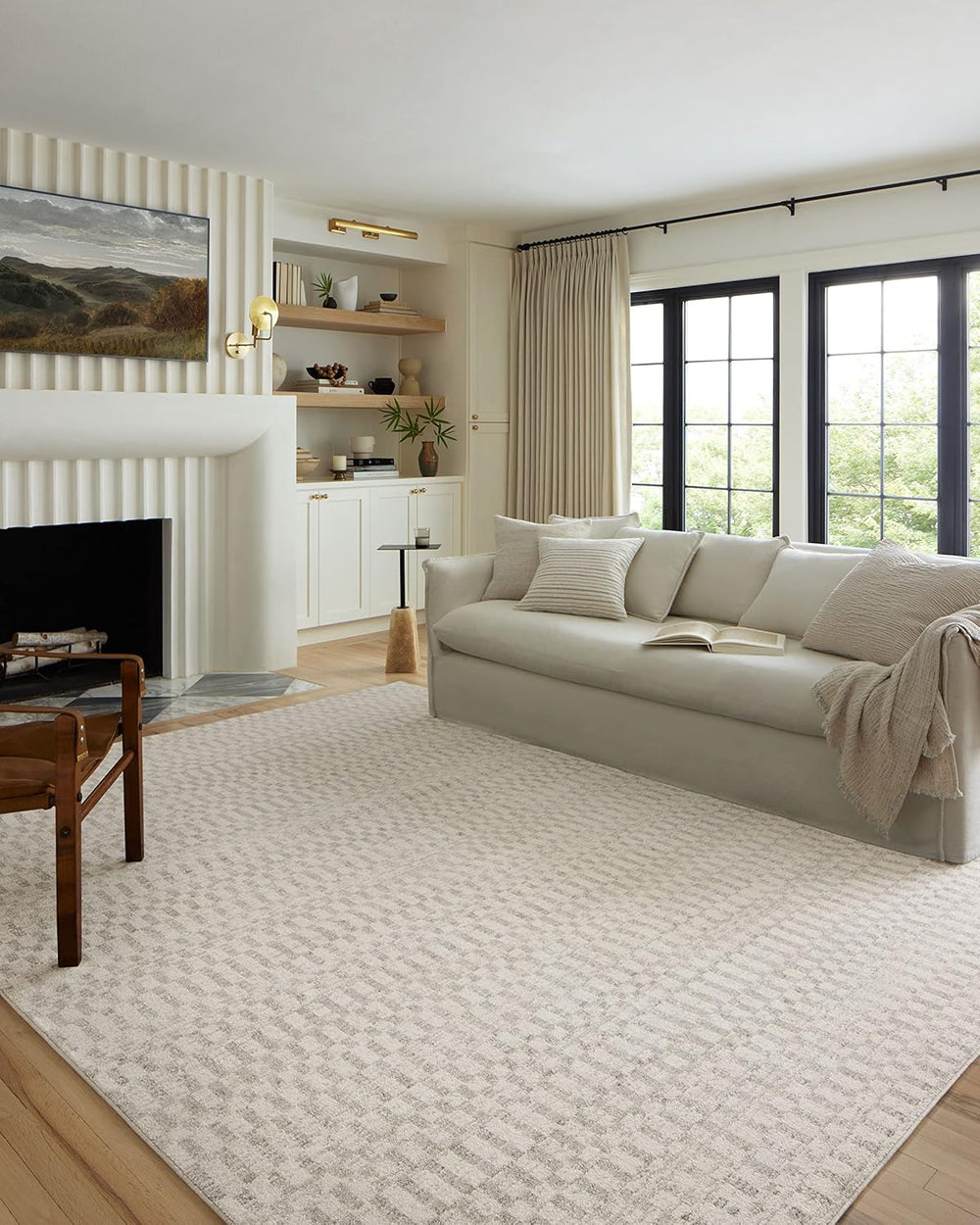 Loloi Kamala Ivory/Grey 5'-3" x 7'-9" Area Rug