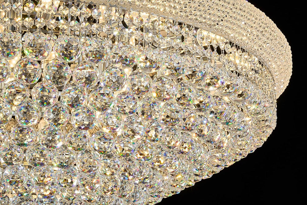 27-Light 40 inch Large Crystal Chandelier Flush Mount Ceiling Light Fixture f...